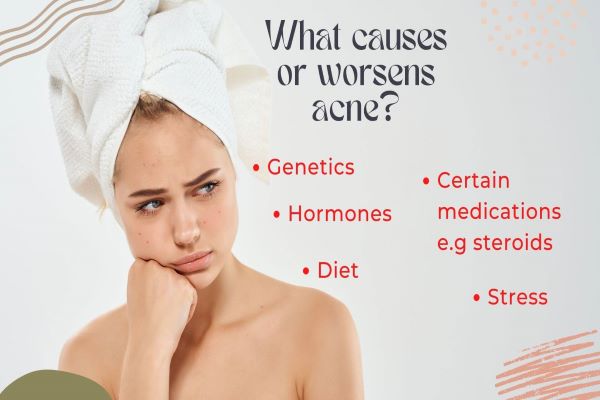 What causes or aggravates acne